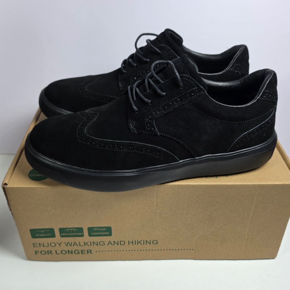 Orthocomfoot Mens Size 11 Black Suede Orthopedic Casual Sneakers Arch Support